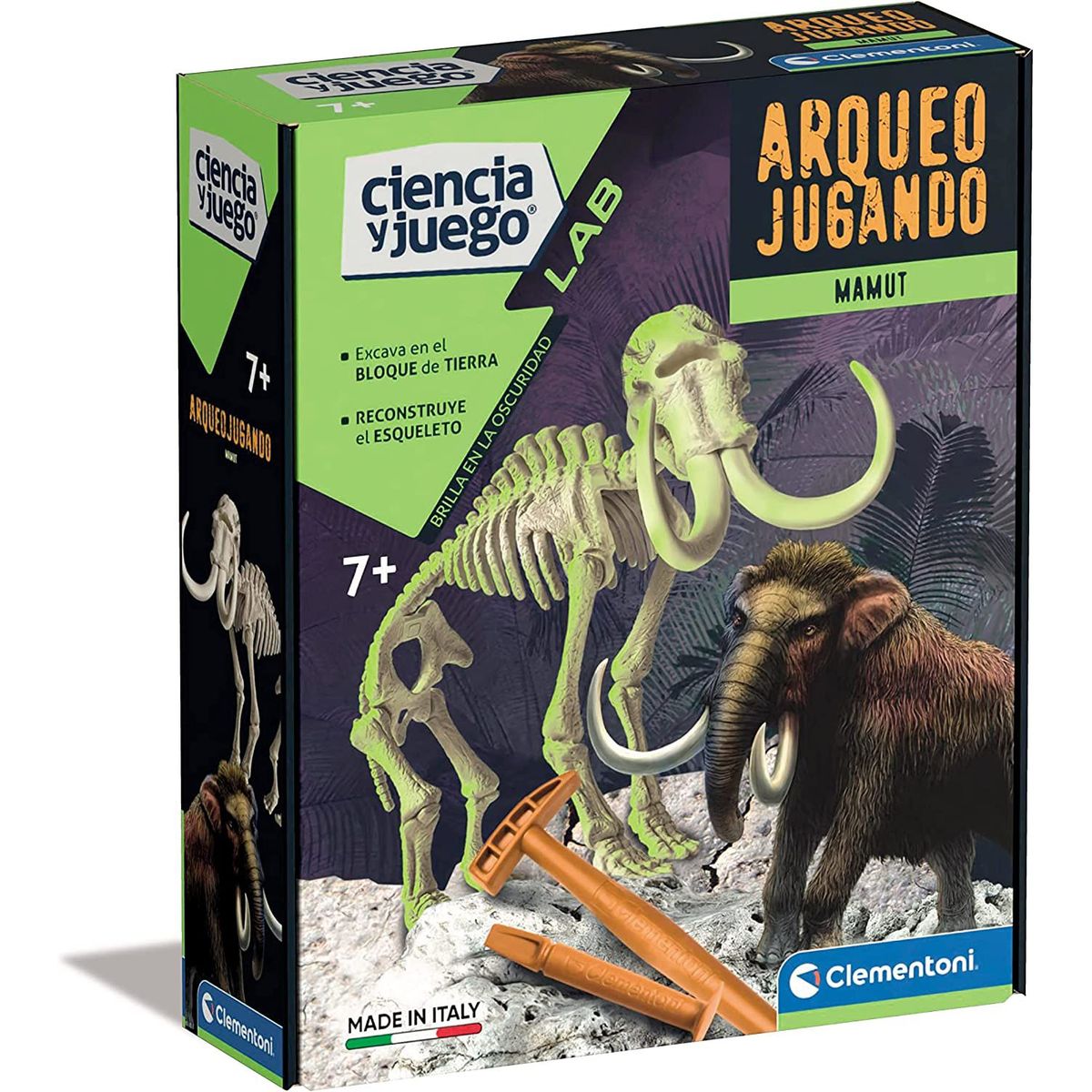 CLEMENTONI - Juguete Fósil De Esqueleto Dinosaurio Mamut Niños