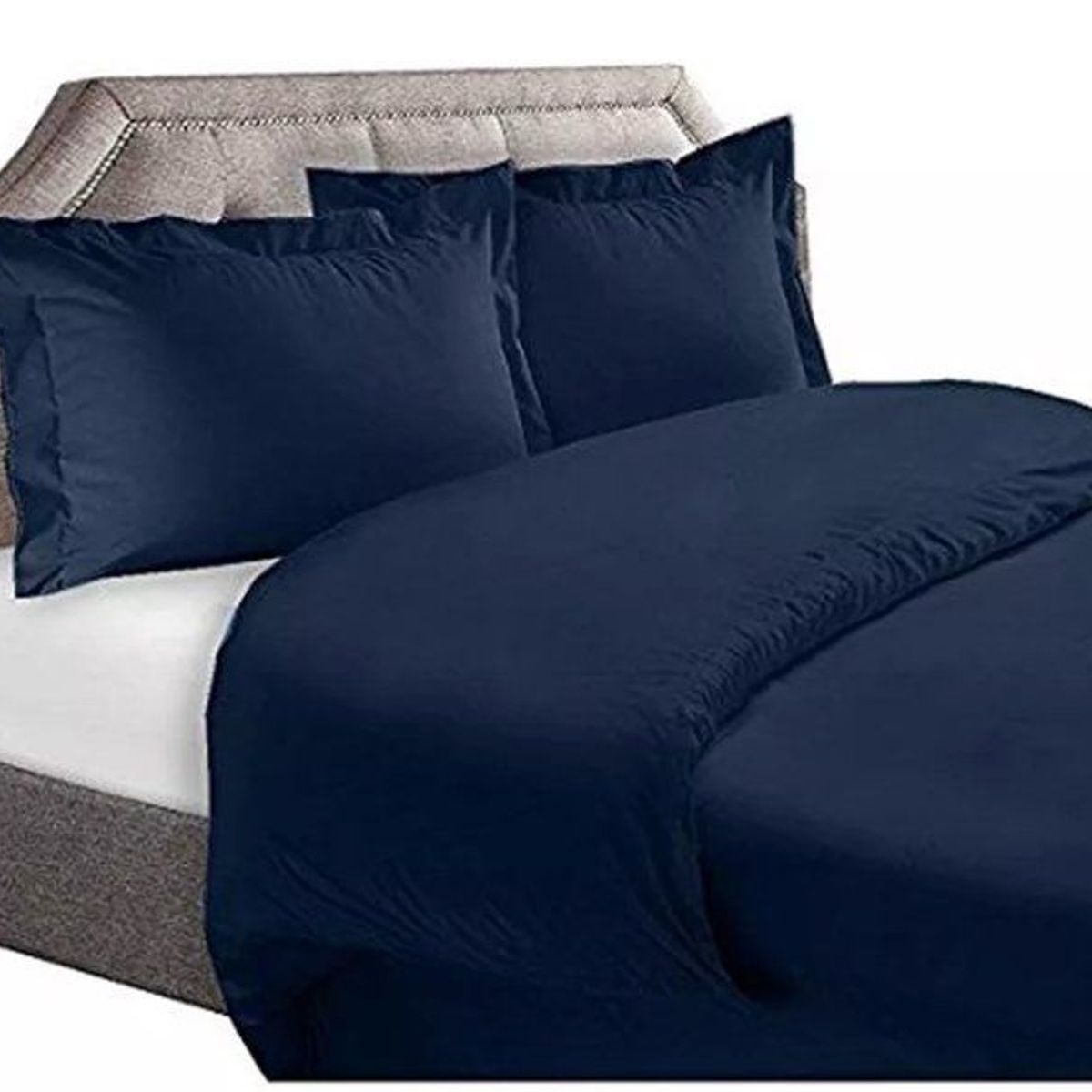 BEDLIFE - Edredón azul oscuro para cama QUEEN 1.800 hilos Bedlife