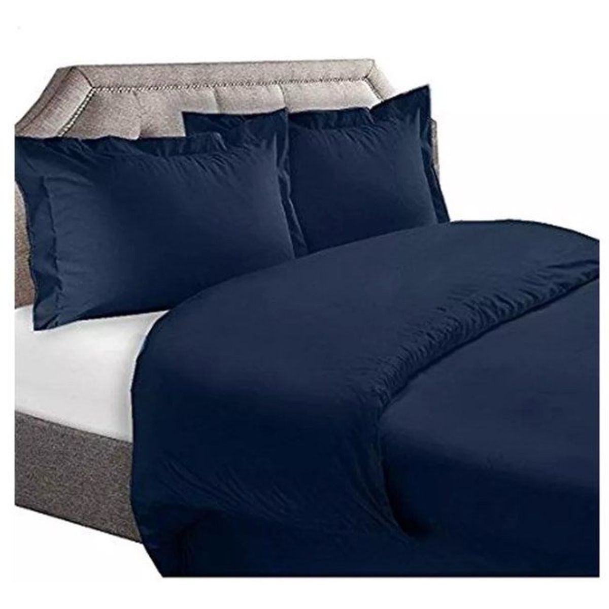 BEDLIFE - Edredón azul oscuro para cama QUEEN 1.800 hilos Bedlife