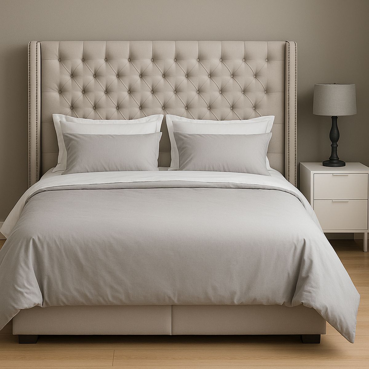 BEDLIFE - Edredón gris claro para cama QUEEN 1.800 hilos Bedlife