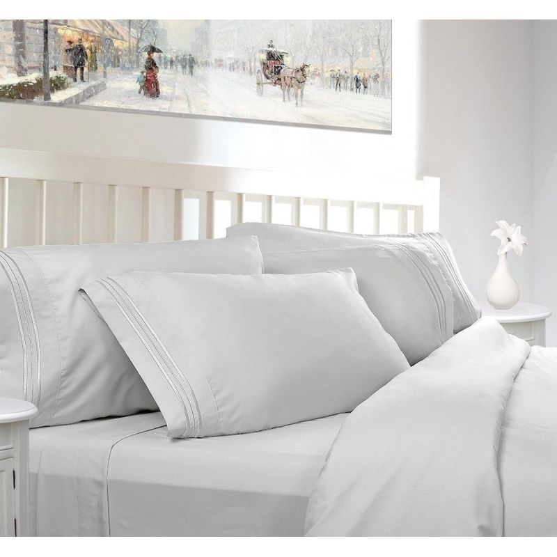 BEDLIFE - Juego De Sábanas Doble Blanca 1.800 Hilos Bedlife