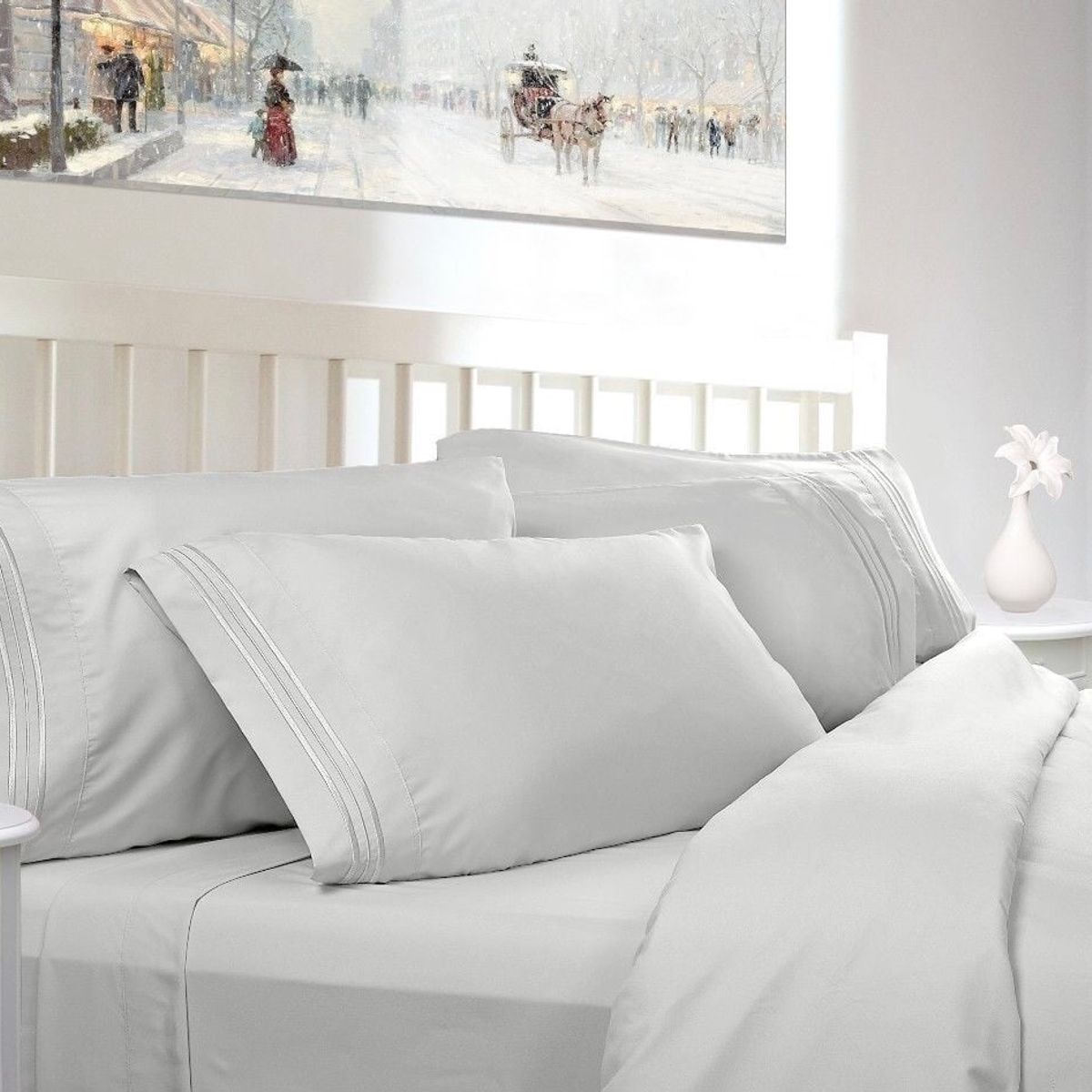 BEDLIFE - Juego De Sábanas King Blanca 1.800 Hilos Bedlife