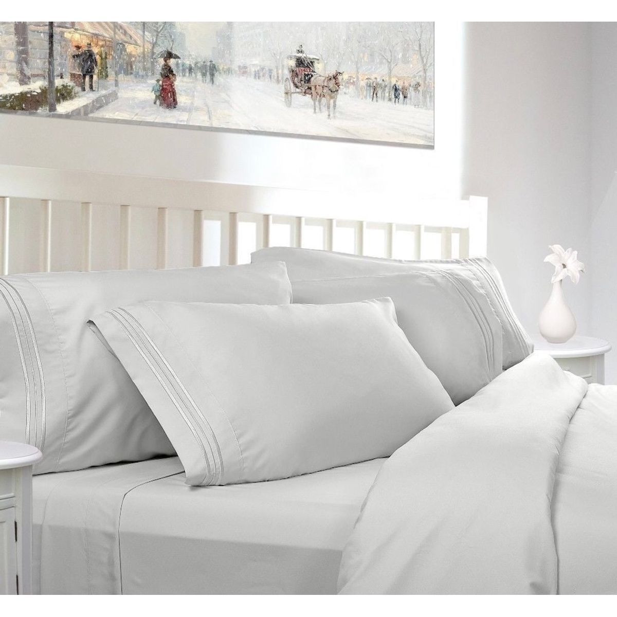 BEDLIFE - Juego De Sábanas King Blanca 1.800 Hilos Bedlife