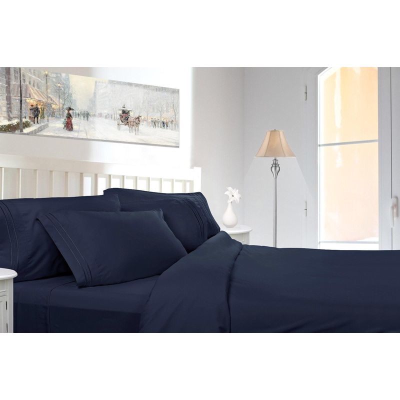 BEDLIFE - Juego De Sábanas King Azul Oscuro1800 Hilos Bedlife
