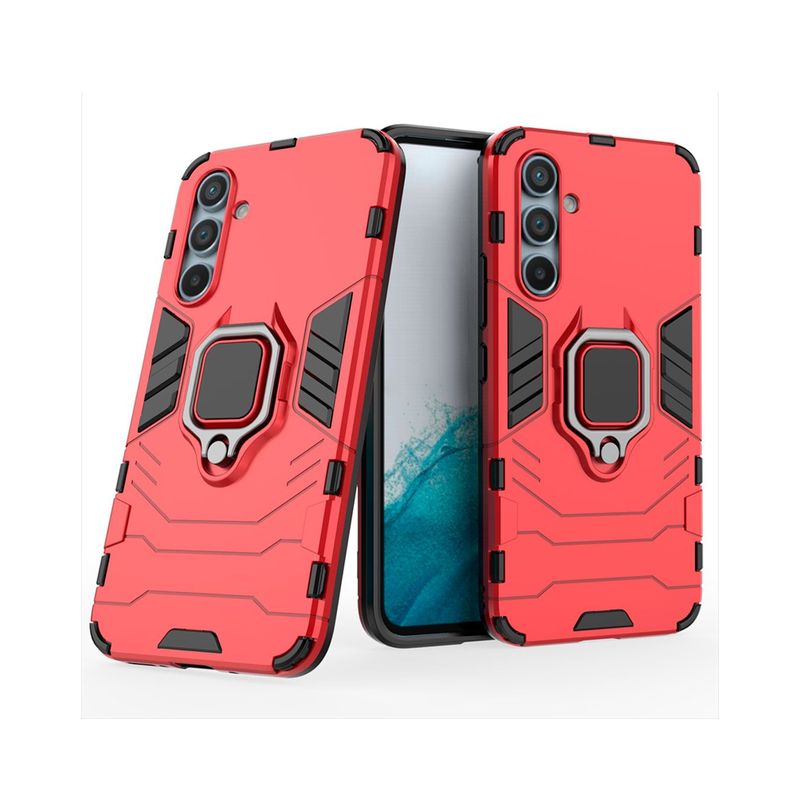 GENERICO - Funda Anti Golpes Anillo Compatible con Samsung A14 Rojo