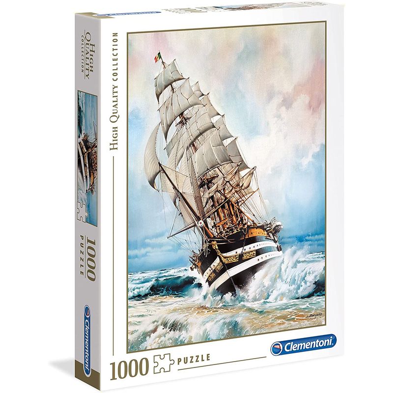 CLEMENTONI - Rompecabezas 1000 Piezas Adulto Vespucio Barco Alta Mar Arte