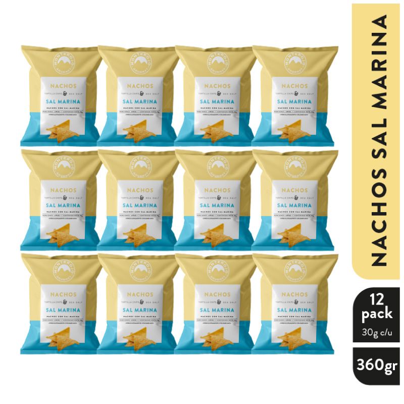 GENERICO - MonteRojo 12 Pack Nachos Sal Marina 360gr