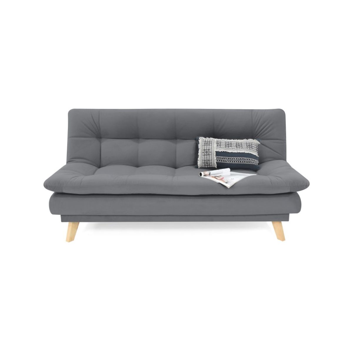 VENECIA - Sofa Cama Munich 180x90x85 Reclinable en Tela Gris