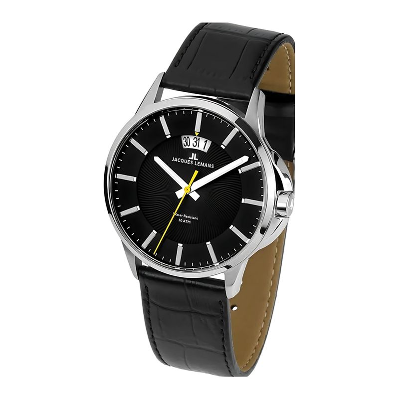 JACQUES LEMANS - Reloj hombre negro JL con 5 Complementos Premium