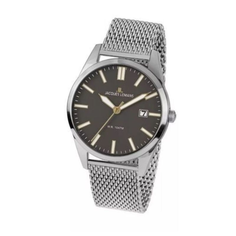 JACQUES LEMANS - Reloj hombre plateado JL con 5 Complementos Premium