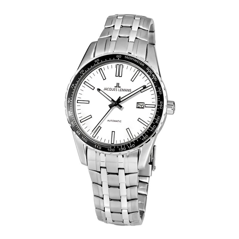 JACQUES LEMANS - Reloj hombre plateado JL con 5 Complementos Premium
