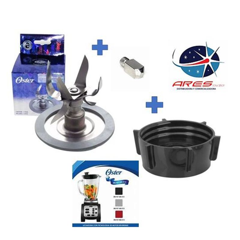 ARES - Kit Cuchilla Oster Reversible 6 Aspas + Pin + Base