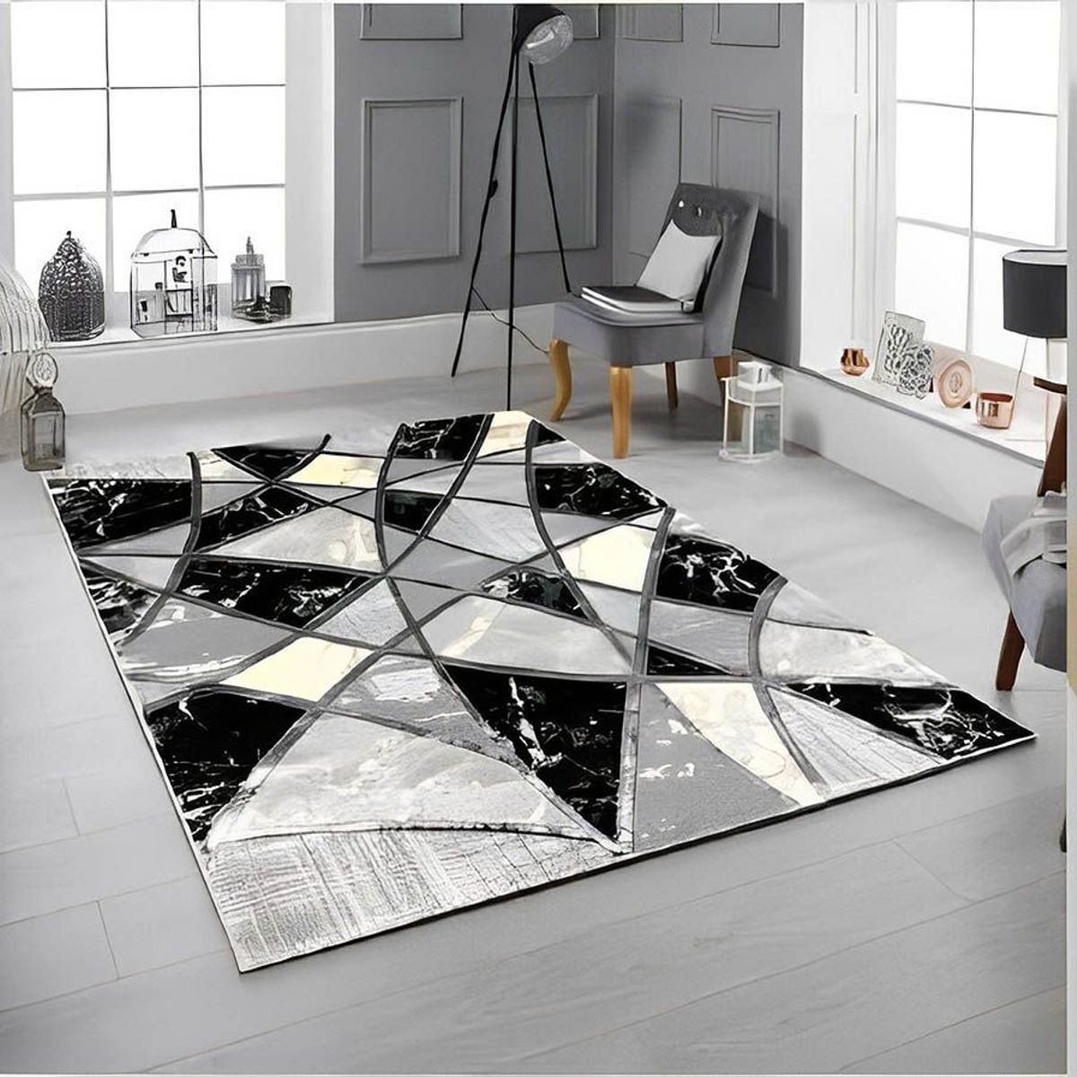 MITAPETE COM - Alfombra Tapete  Turquia Gris  120 X 170cms