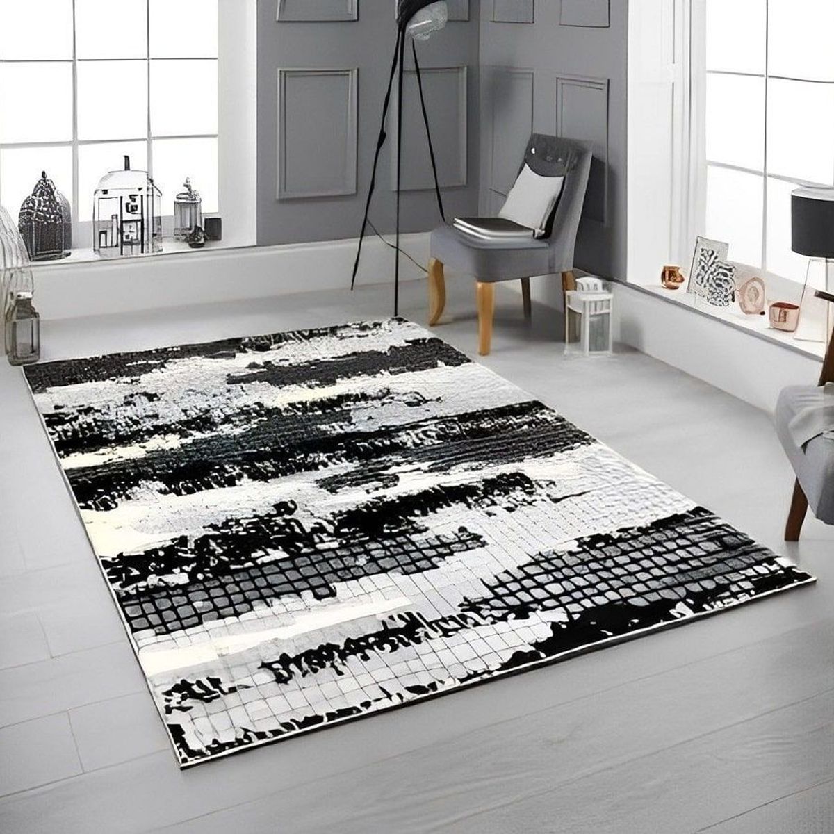 MITAPETE COM - Alfombra Tapete  Turquia Gris  120 X 170cms