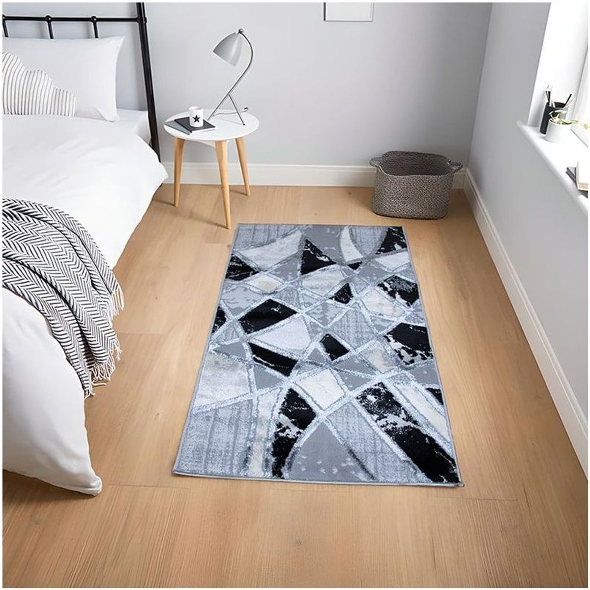 MITAPETE COM - Alfombra Tapete Pie de Cama Turquia Gris 60 X 110cms