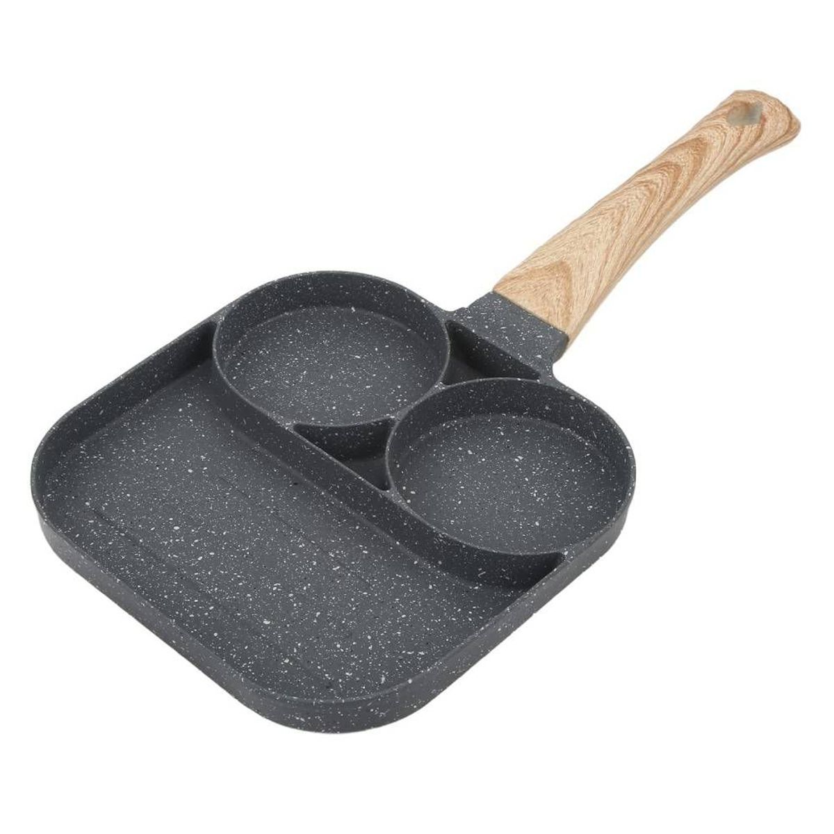 GENERAL - Sarten Aluminio Antiadherente Para Huevos 3 En 1.