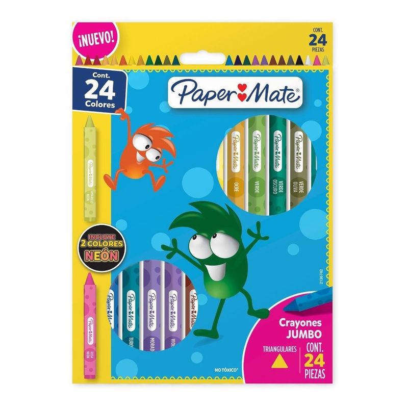 PAPER MATE - Crayones Jumbo Creyones Paper Mate Magicolor Triangular X24