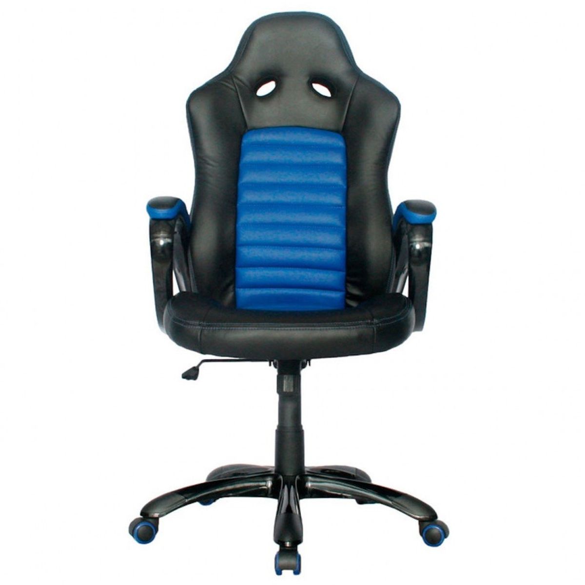ZER - Silla ferrari gamer base nylon  espaldar y asiento en cuero sintetico azul 3-973