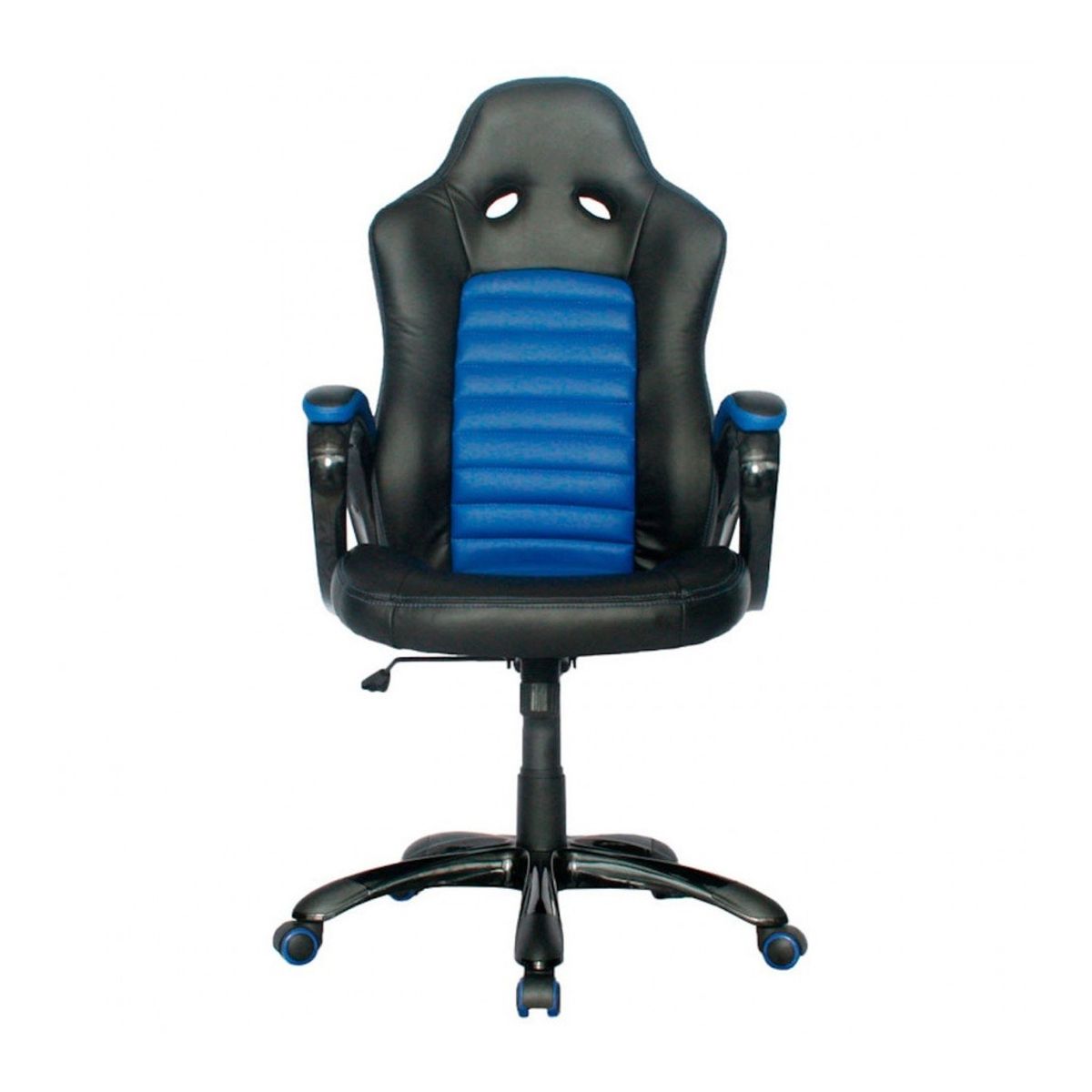 ZER - Silla ferrari gamer base nylon  espaldar y asiento en cuero sintetico azul 3-973