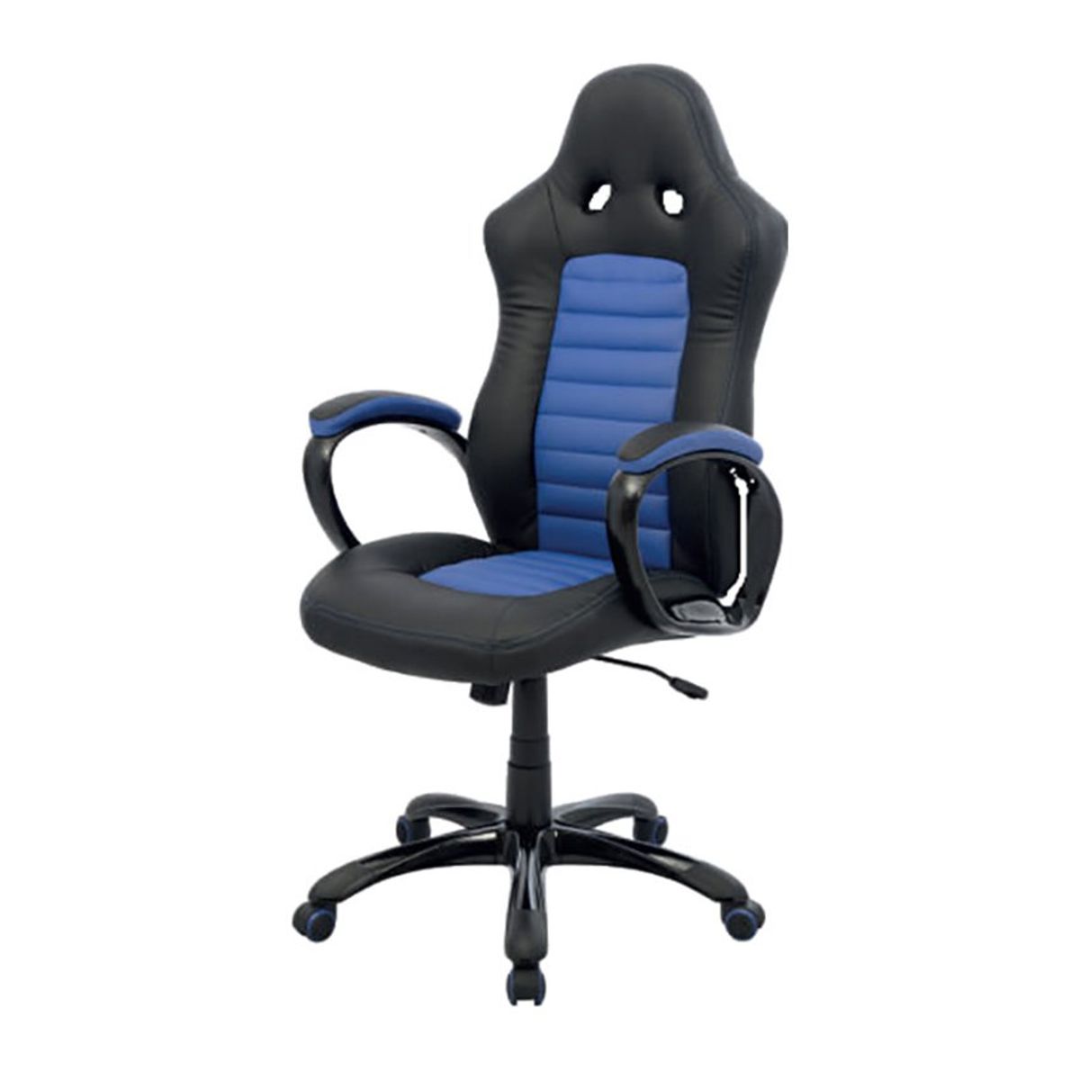 ZER - Silla ferrari gamer base nylon  espaldar y asiento en cuero sintetico azul 3-973