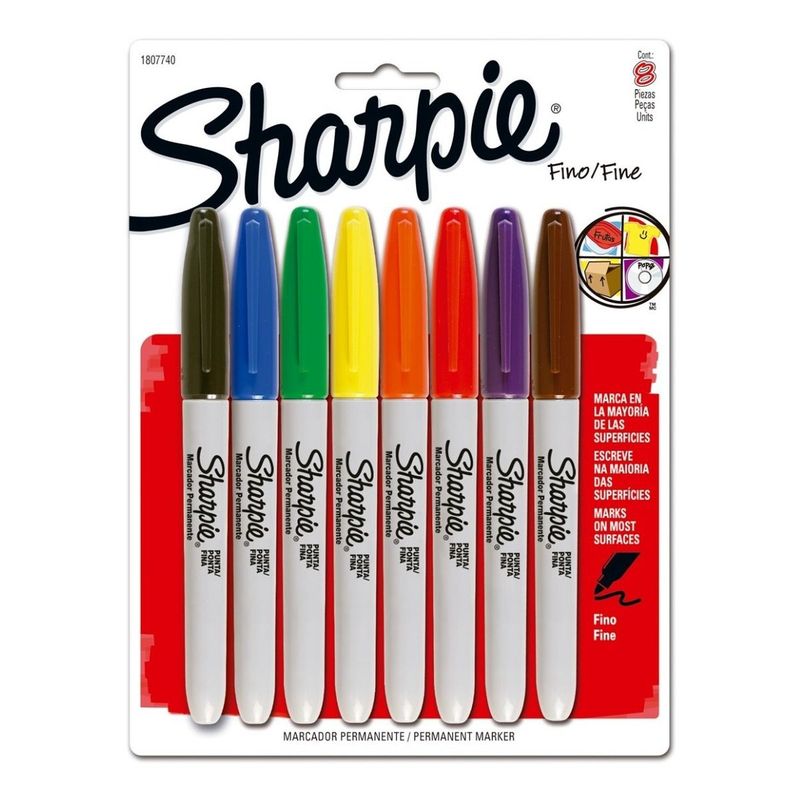 SHARPIE - Marcadores Sharpie Permanente Rotuladores Punta Fina X8