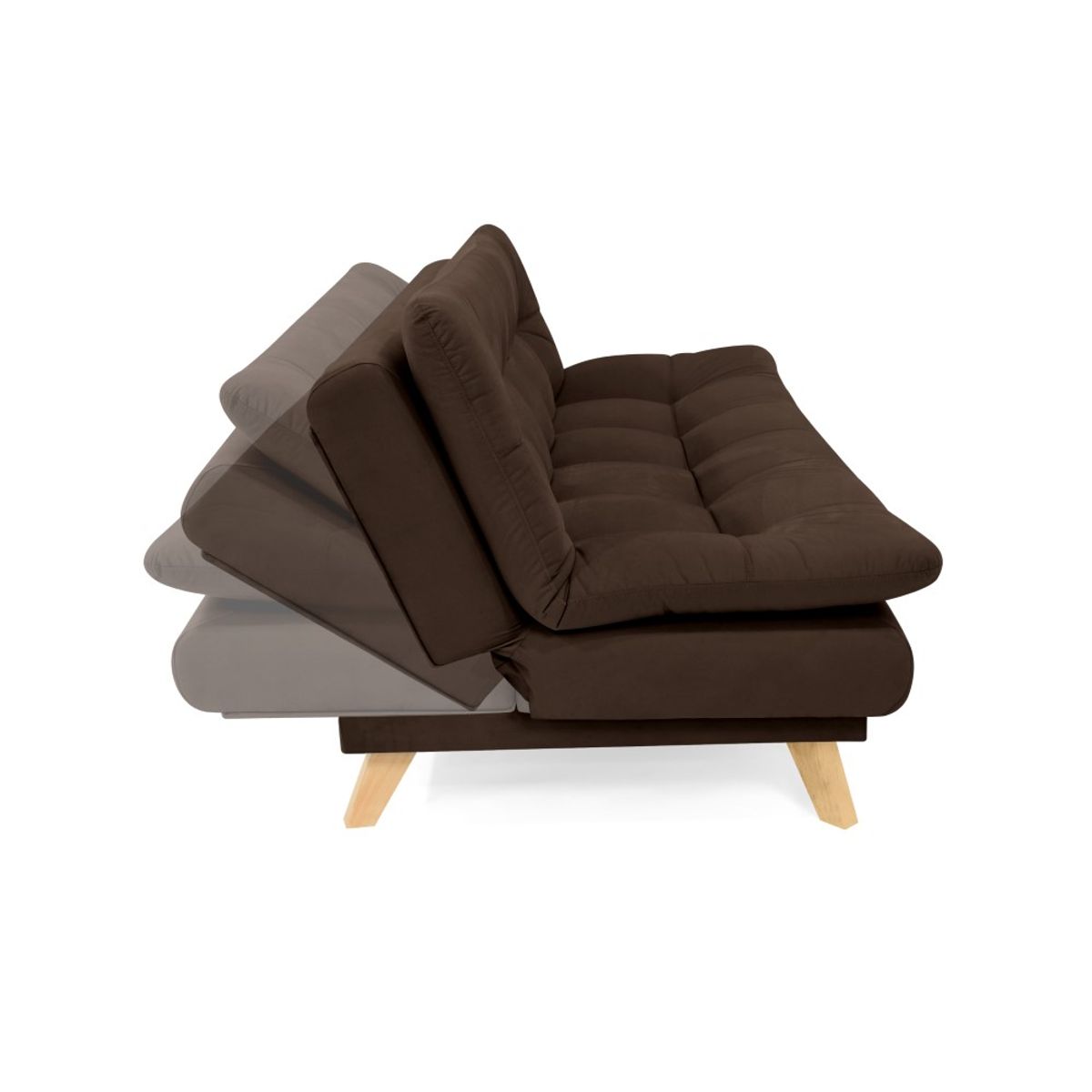 VENECIA - Sofa Cama Munich 180x90x85 Reclinable en Tela Chocolate