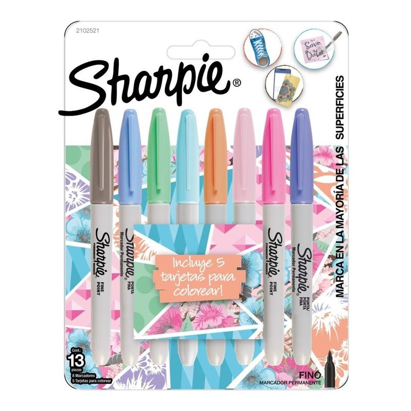 SHARPIE - Set De Marcadores Colores Pastel X8 Unidades