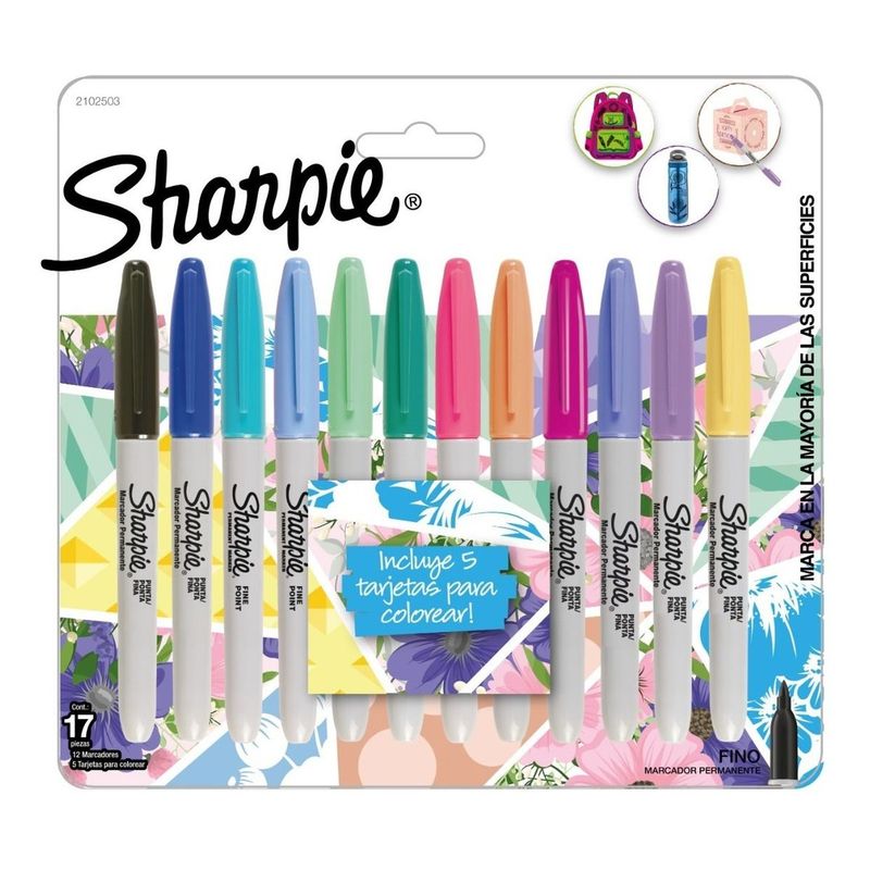 SHARPIE - Set De Marcadores Sharpie Colores Pastel X12