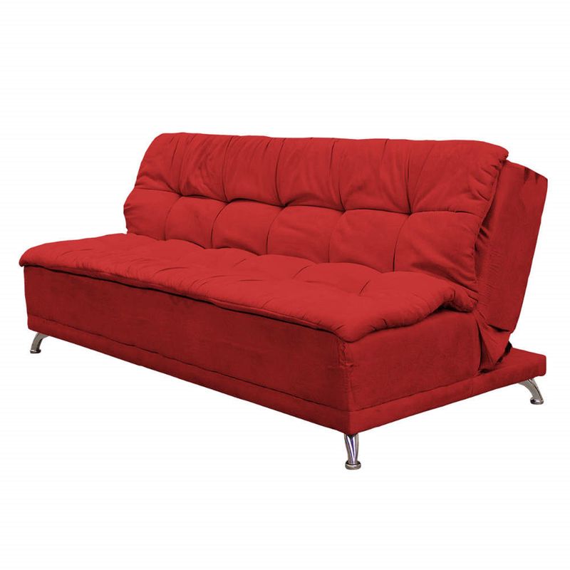 SOFA MARKET - Sofa Cama Blis 3 Puestos Tela Rojo