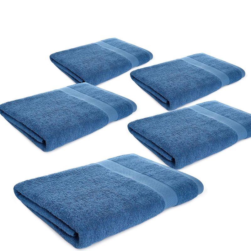 ENERGY PLUS - Kit x4 Toallas de baño de cuerpo 100 algodón 70x140 cm Azul
