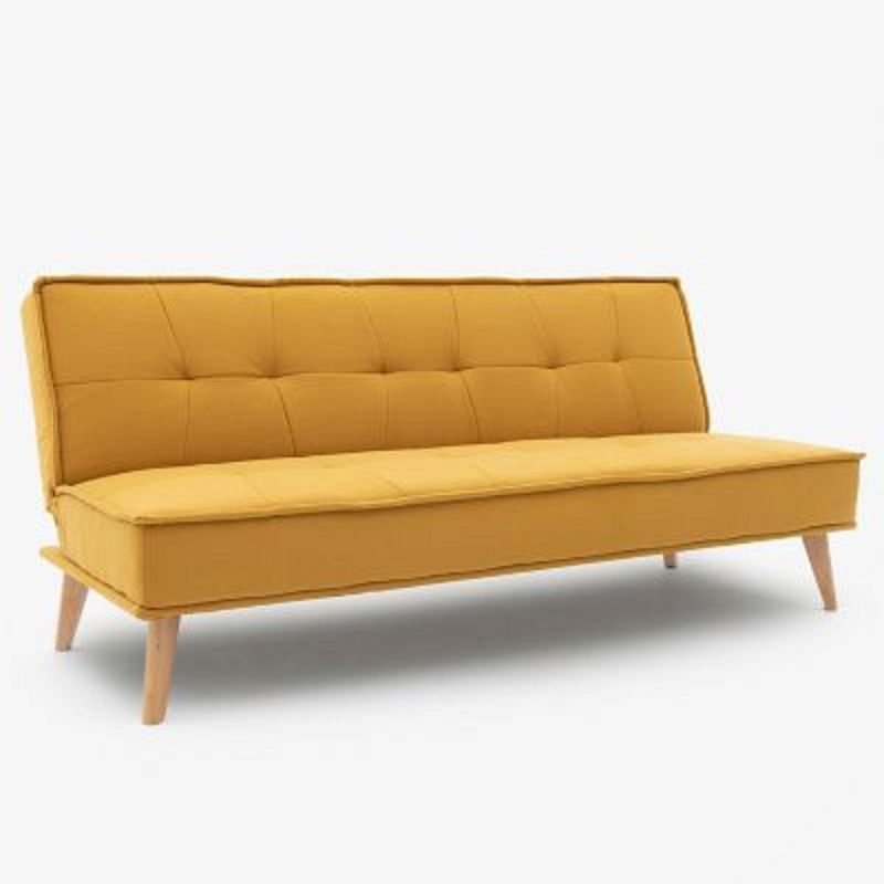 SOFA MARKET - SOFA CAMA CHIC 3 PUESTOS TELA MOSTAZA