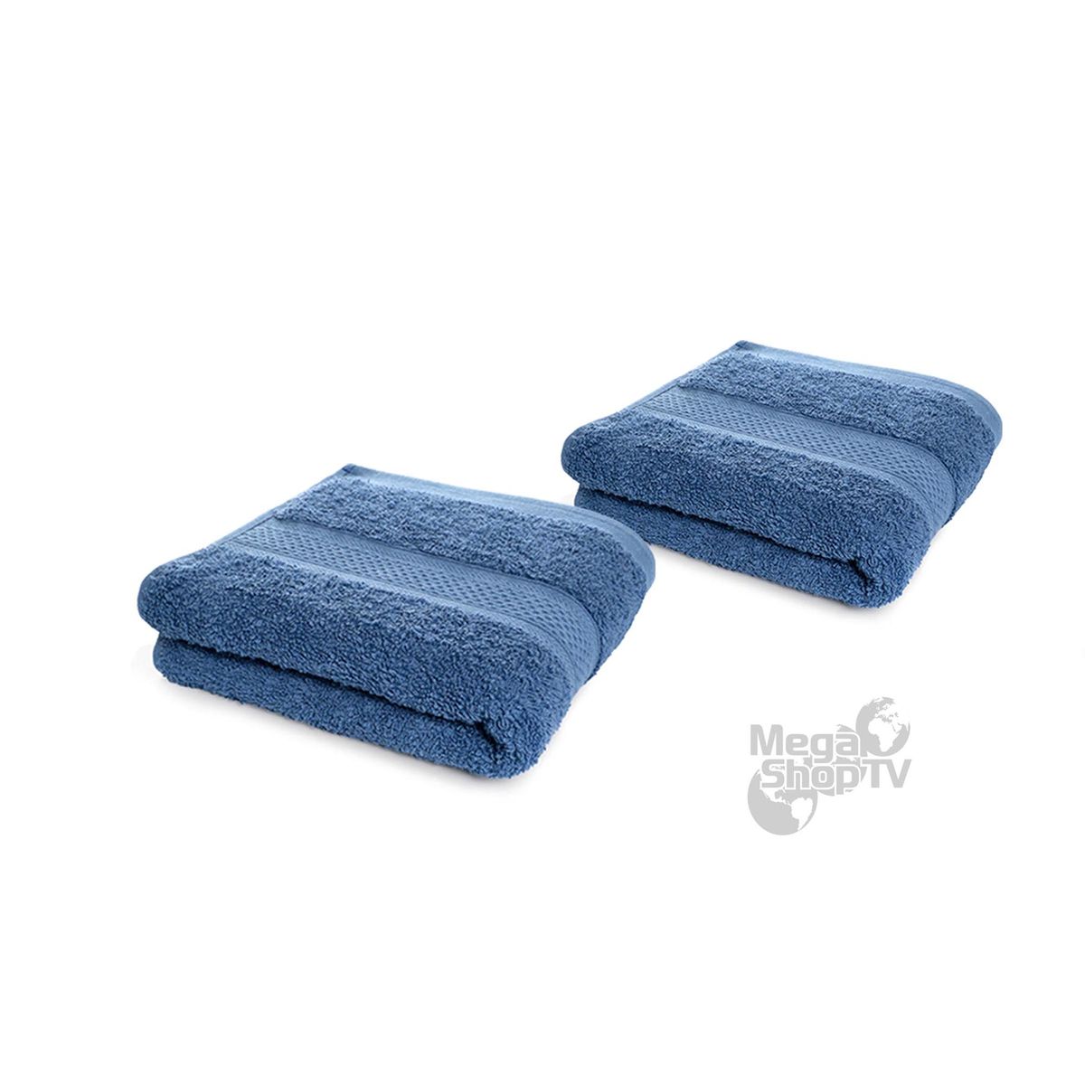 ENERGY PLUS - Kit X2 Toallas de mano hotelera 100 algodón para entrenamiento Azul