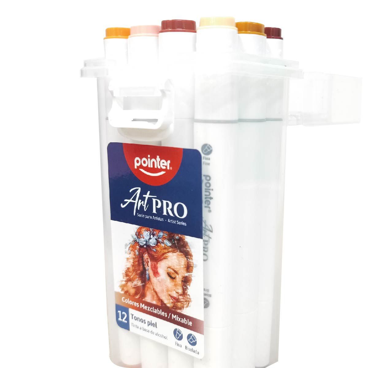 POINTER - Marcador Permanente Pointer Doble Punta Tonos Piel X 12