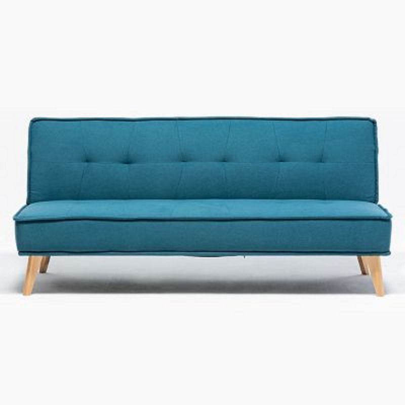 SOFA MARKET - Sofa Cama Chic 3 Puestos Tela Azul