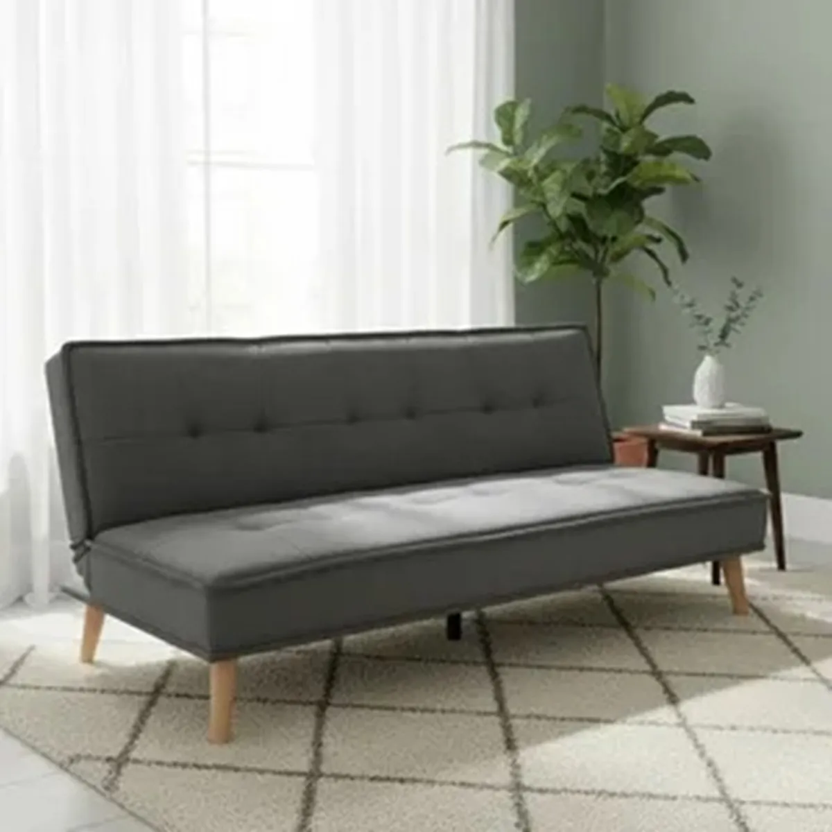SOFA MARKET - Sofa Cama Chic 3 Puestos Tela Gris