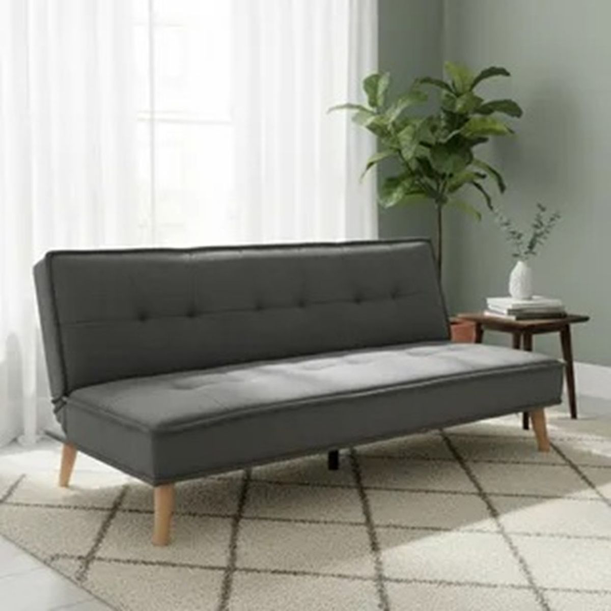 SOFA MARKET - Sofa Cama Chic 3 Puestos Tela Gris