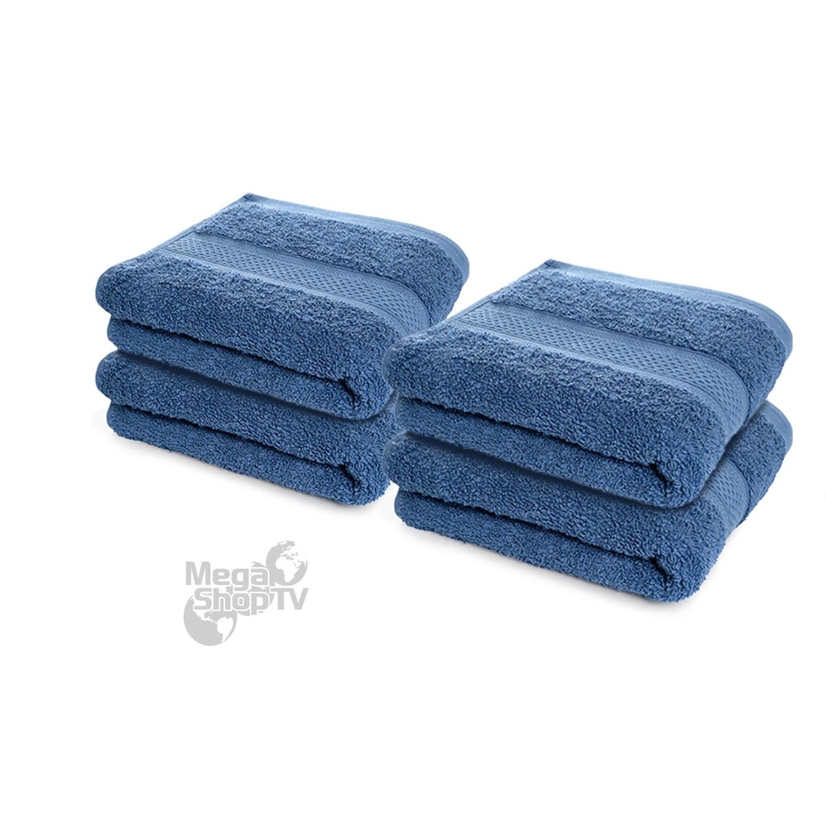 ENERGY PLUS - Kit X4 Toallas de mano hotelera 100 algodón para entrenamiento Azul