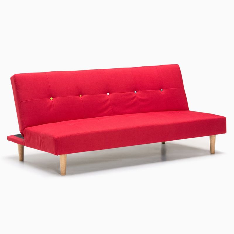 SOFA MARKET - Sofa Cama Harry 3 Puestos Tela Rojo