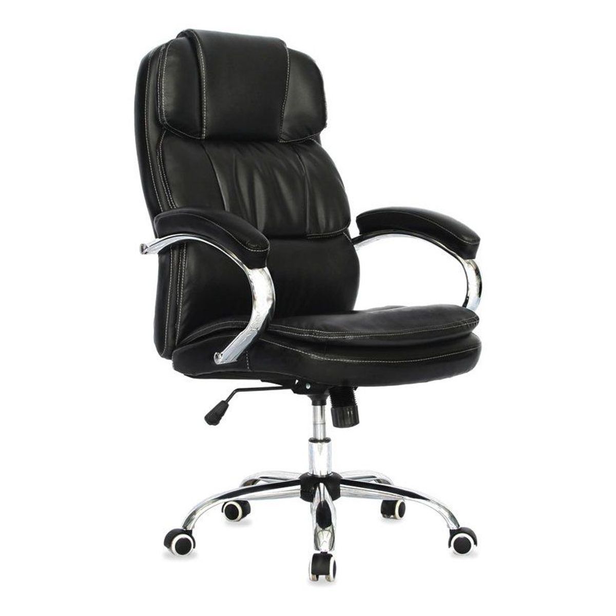 ZER - Silla Gerencial de Oficina en Cuero PU Acolchada Arizona Negra