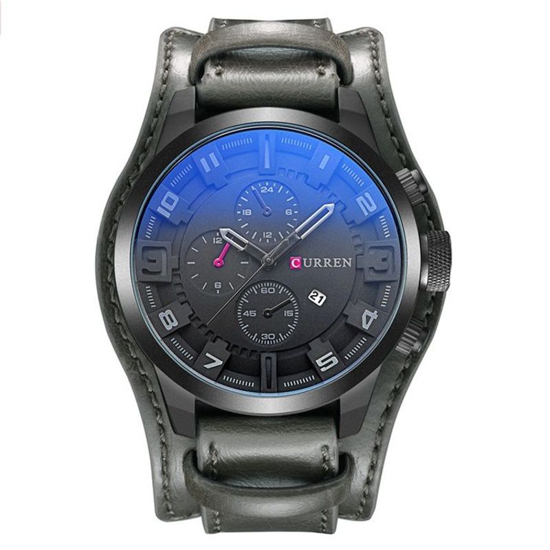 CURREN - RELOJ CURREN 8225 CUERO NEGRO CLASICO