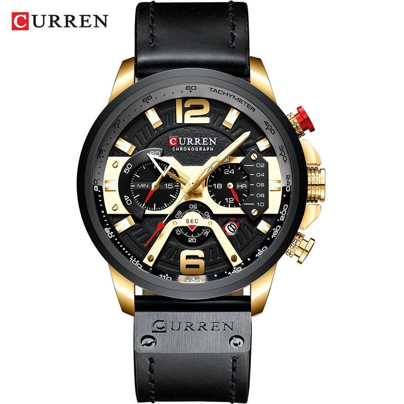 CURREN - RELOJ CURREN 8329 NEGRO MOTORS DORADO