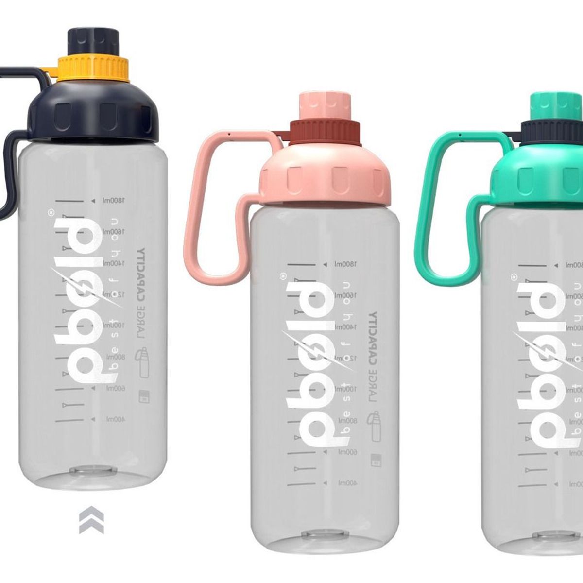 PBOLD - Botella Termo De Agua Gym Gimnasio Pbold Con Medicion Azul