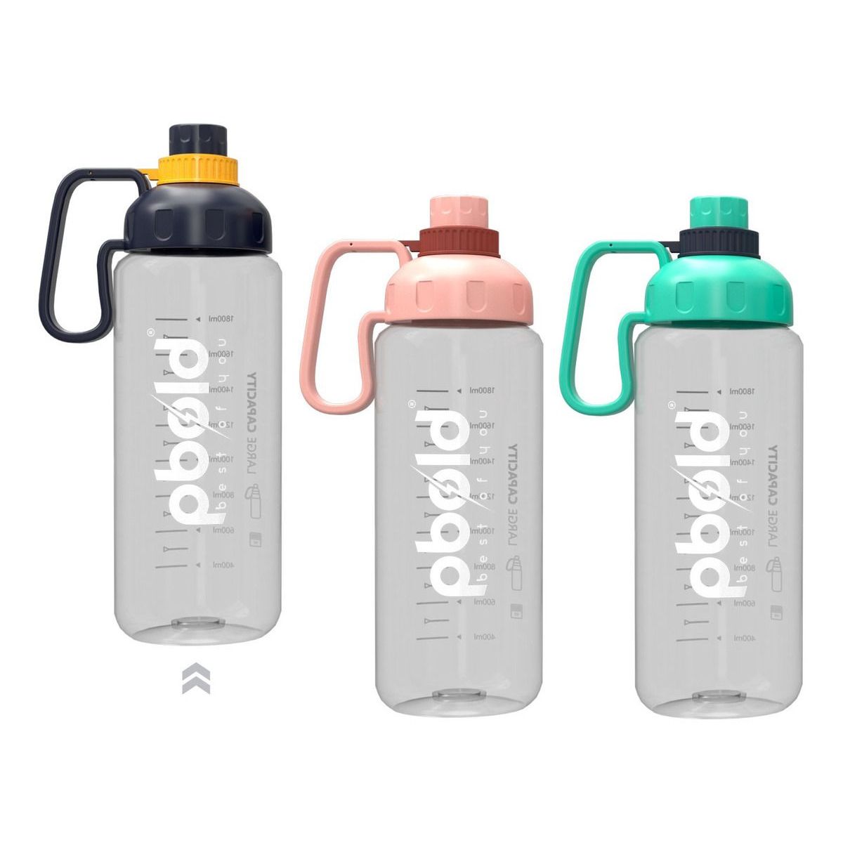 PBOLD - Botella Termo De Agua Gym Gimnasio Pbold Con Medicion Azul