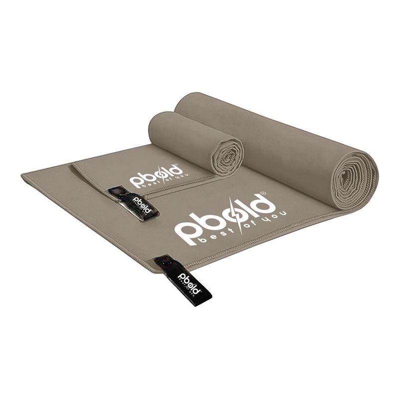 PBOLD - Kit Toalla Microfibra Pbold X2 Natacion Gym Piscina Gris
