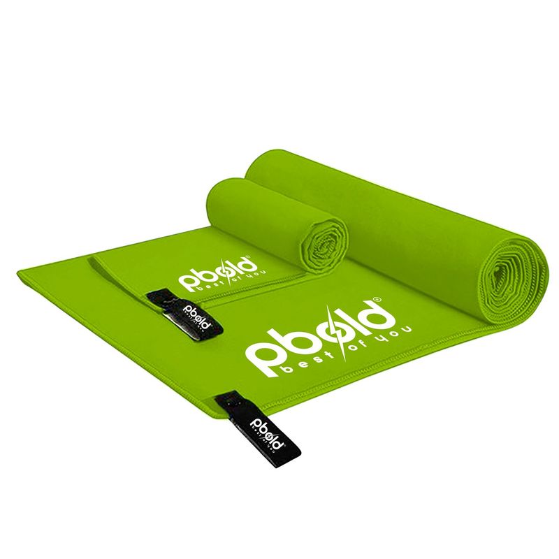 PBOLD - Kit Toalla Microfibra Pbold X2 Natacion Gym Piscina Verde