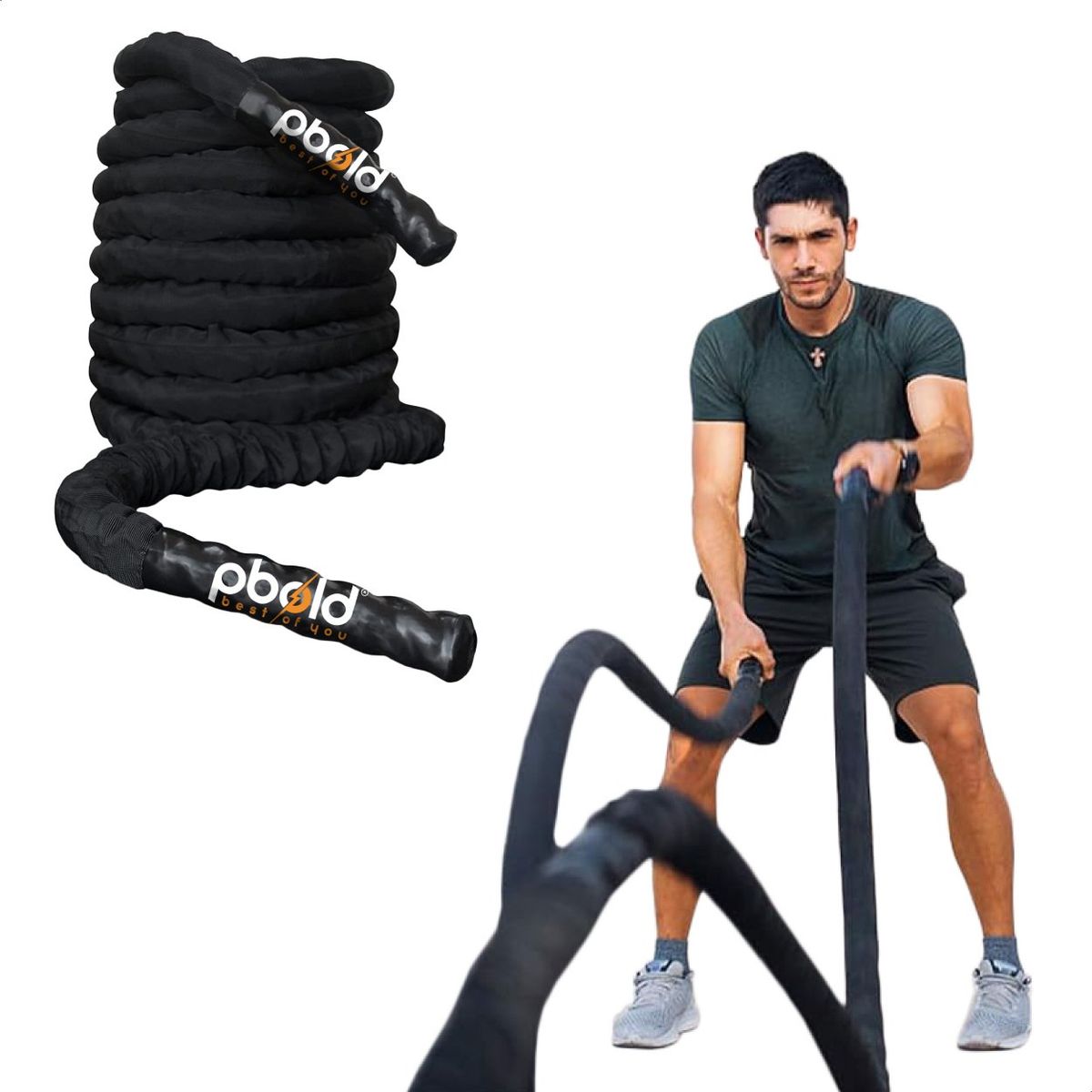 PBOLD - Battle Rope Cuerda Lazo Soga De Batalla Ejercicio Gym Pbold