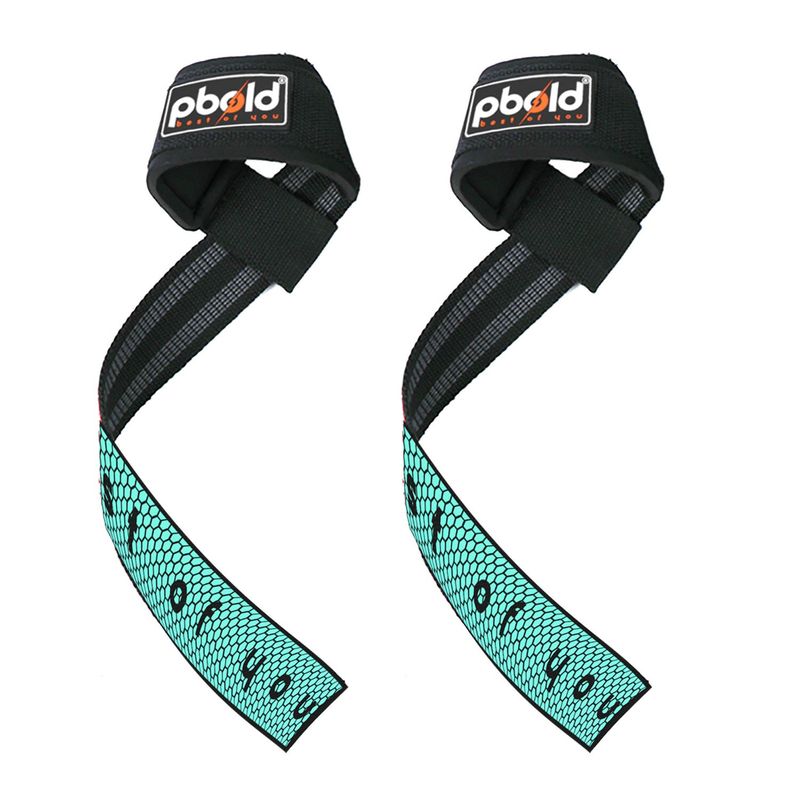 PBOLD - Par Muñequeras Straps Pesas Gym Crossfit Soporte Cian