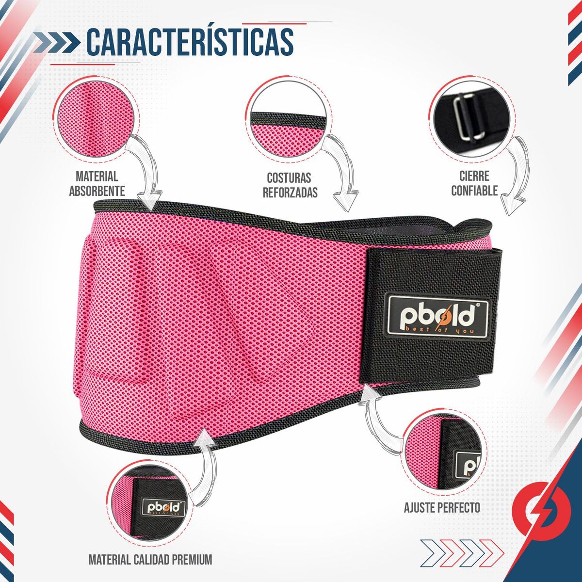 PBOLD - Cinturon Gym Levantamiento Pesas Gimnasio Entrenamiento S
