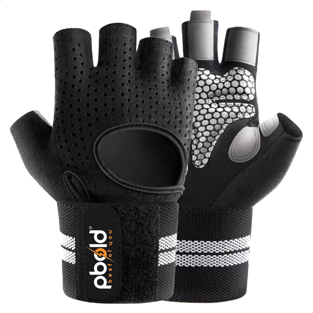 PBOLD - Guantes Pbold Para Gimnasio Fitness Pesas Con Muñequeras S