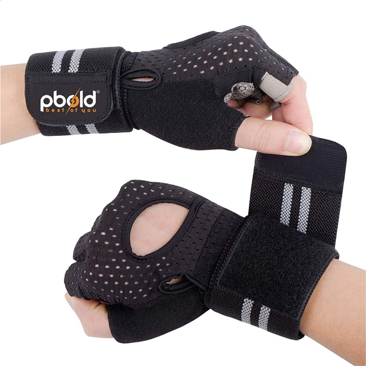 PBOLD - Guantes Pbold Para Gimnasio Fitness Pesas Con Muñequeras S